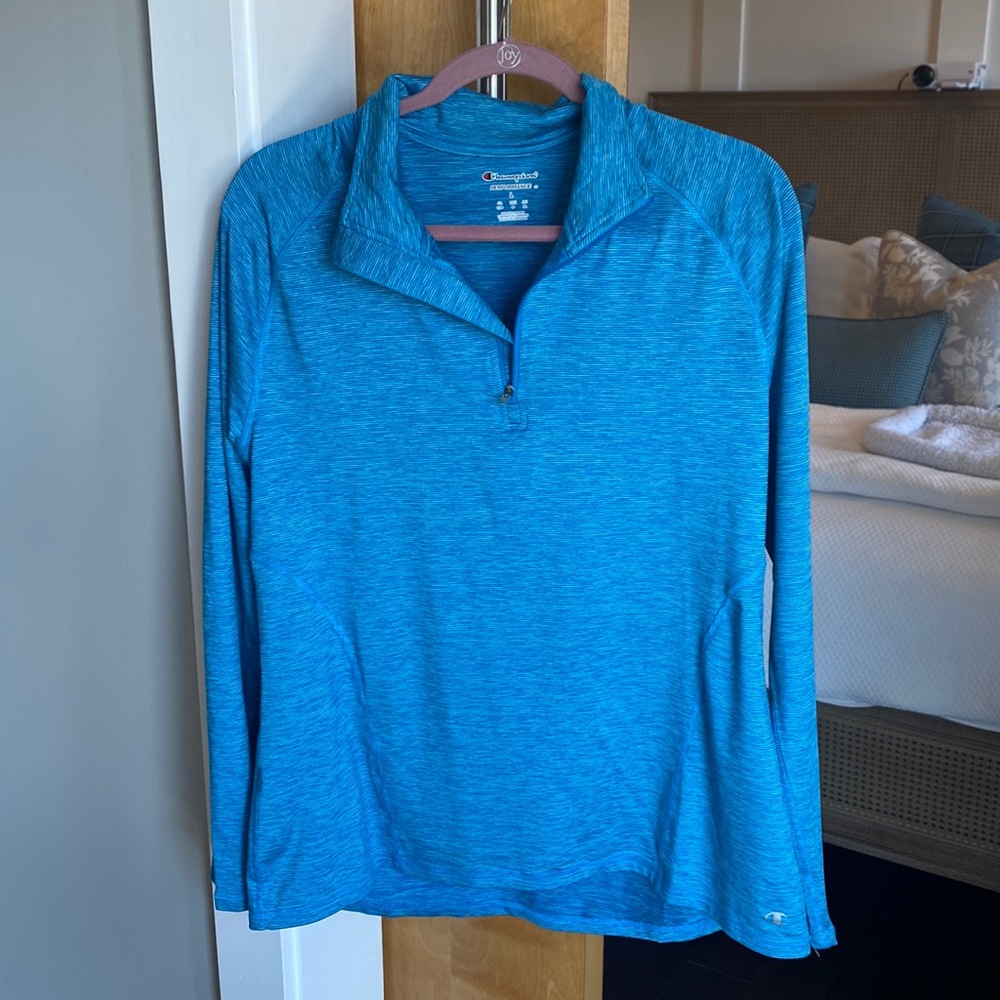 Champion Half Zip Heathered Blue Pullover